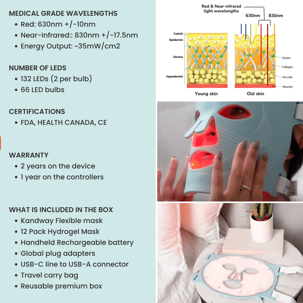 The Rejuvenate & Hydrate Red Light Therapy Pro Bundle - Kandyway