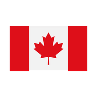 Flag of Canada with a red maple leaf on a white background